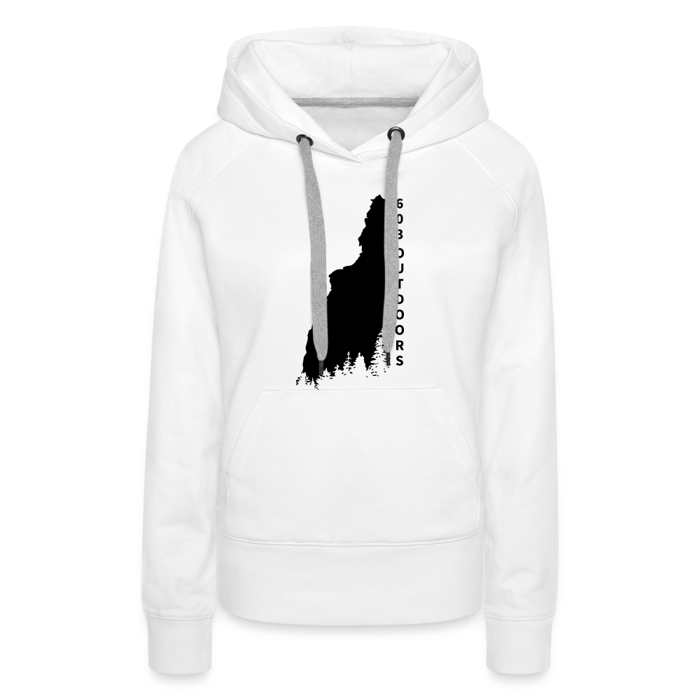 New Hampshire Premium Hoodie w/ Black Logo - white