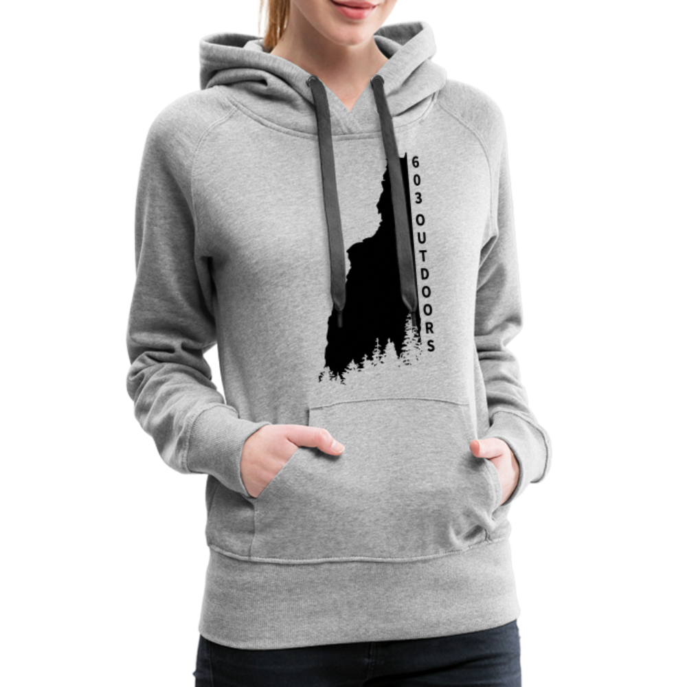 New Hampshire Premium Hoodie w/ Black Logo - heather grey