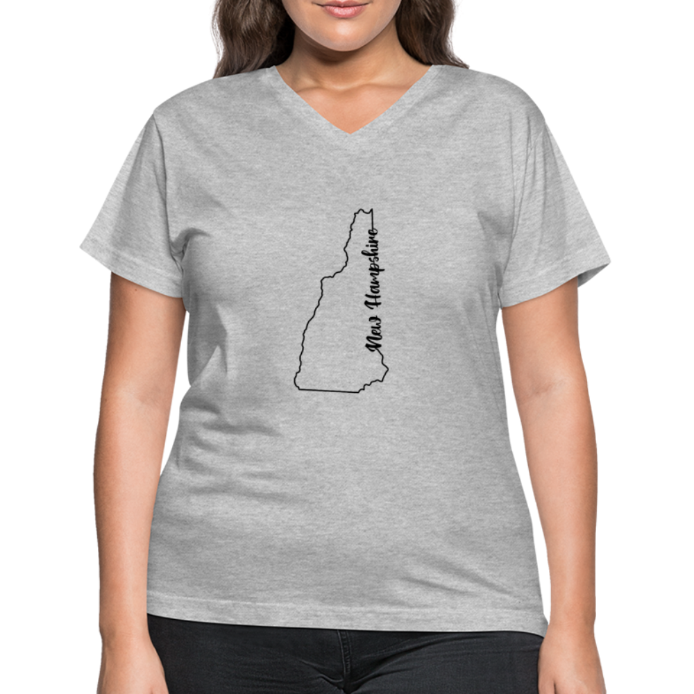 New Hampshire V-Neck T-Shirt - gray