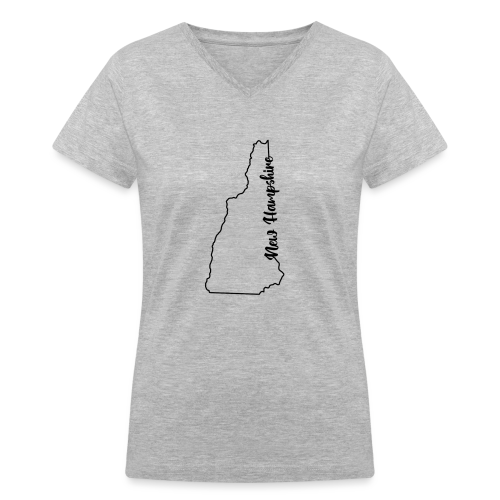 New Hampshire V-Neck T-Shirt - gray