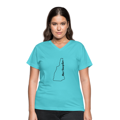 New Hampshire V-Neck T-Shirt - aqua