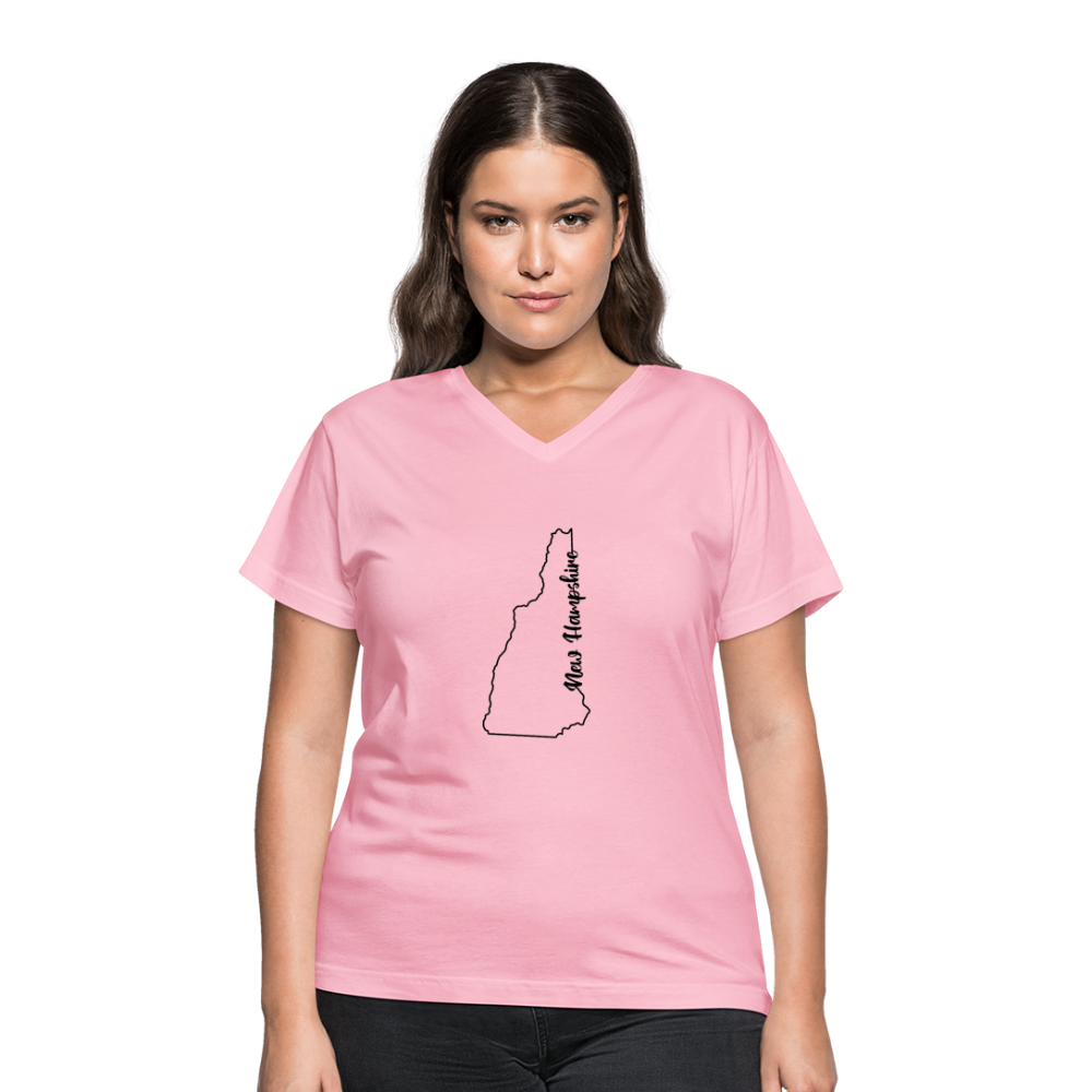 New Hampshire V-Neck T-Shirt - pink