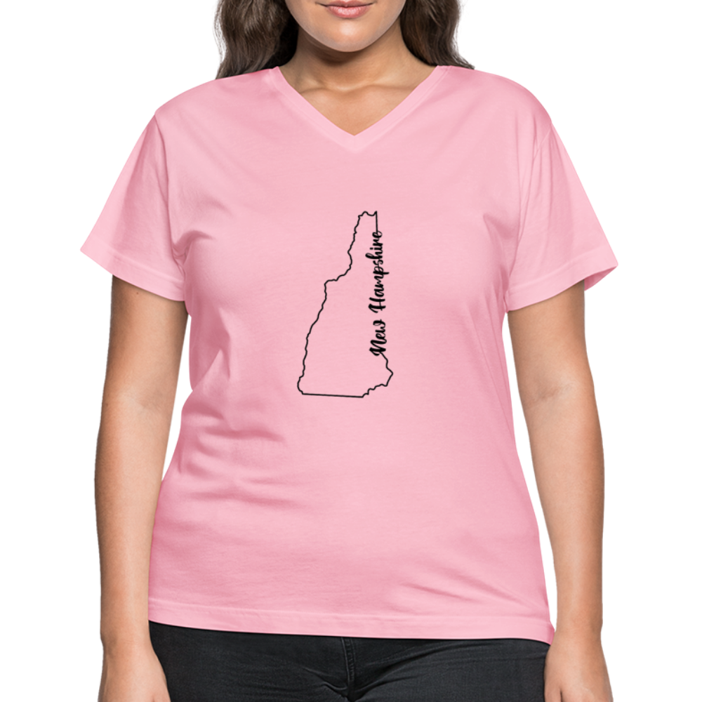 New Hampshire V-Neck T-Shirt - pink