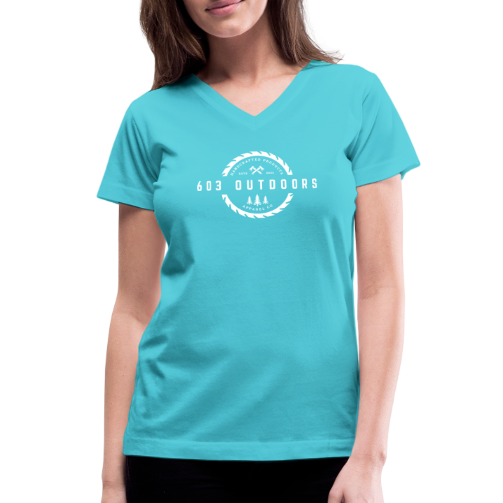 Logger V-Neck T-Shirt - aqua