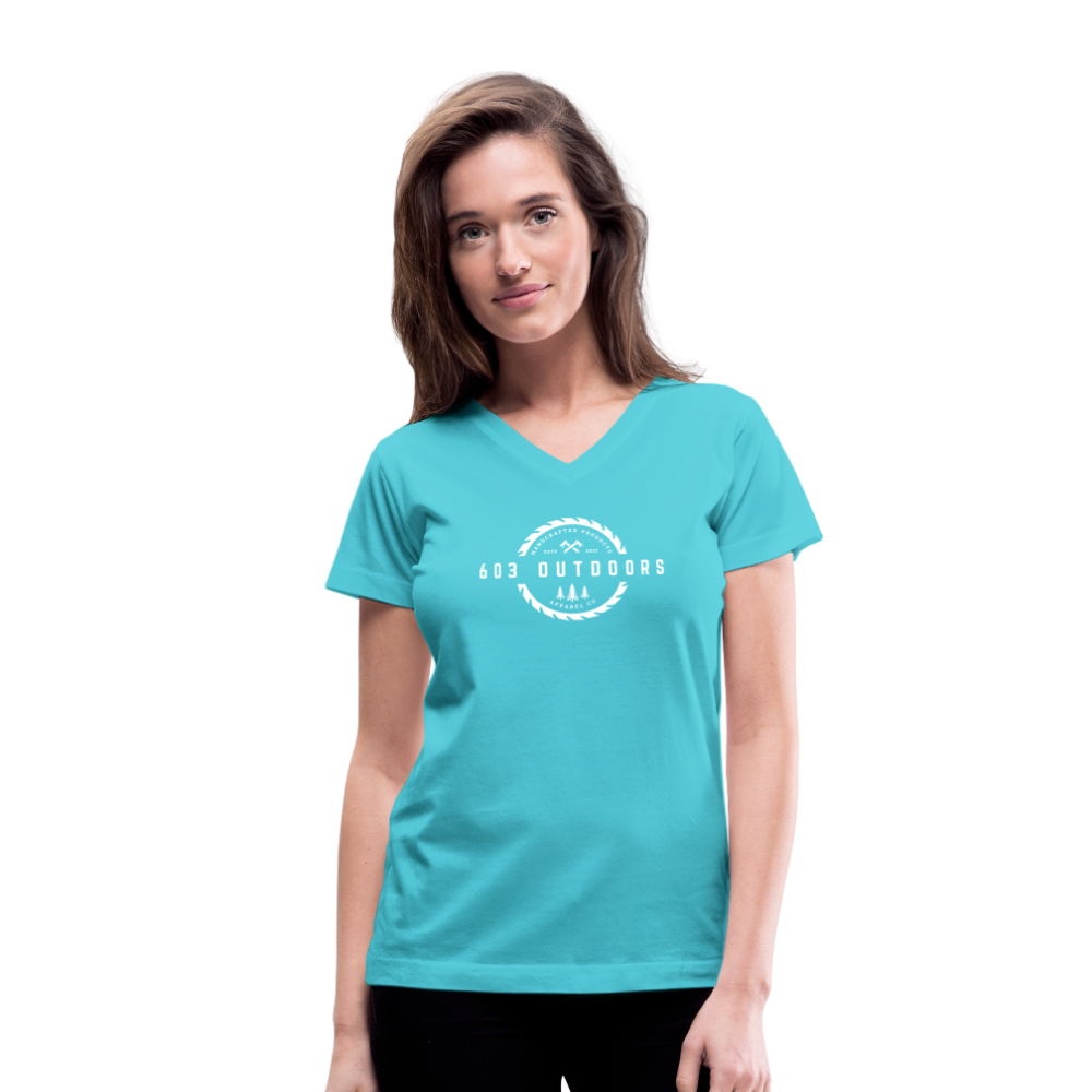 Logger V-Neck T-Shirt - aqua