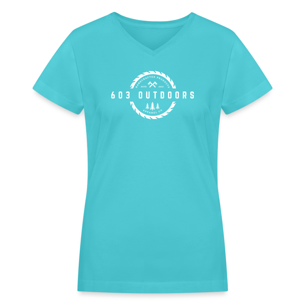 Logger V-Neck T-Shirt - aqua