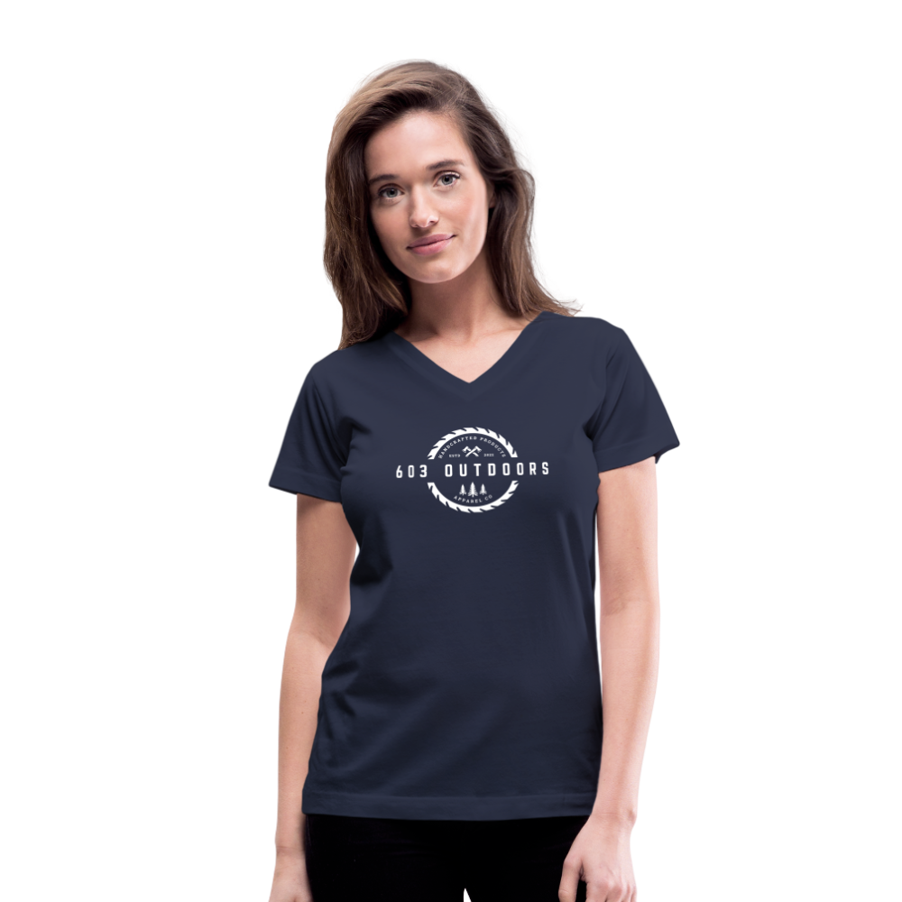 Logger V-Neck T-Shirt - navy