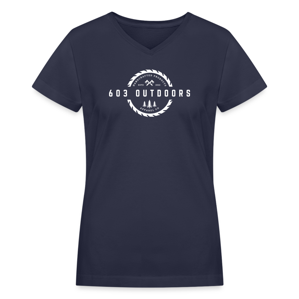 Logger V-Neck T-Shirt - navy