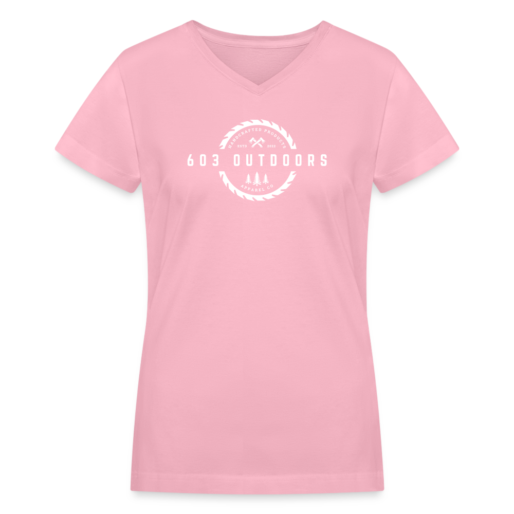 Logger V-Neck T-Shirt - pink