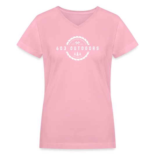 Logger V-Neck T-Shirt - pink