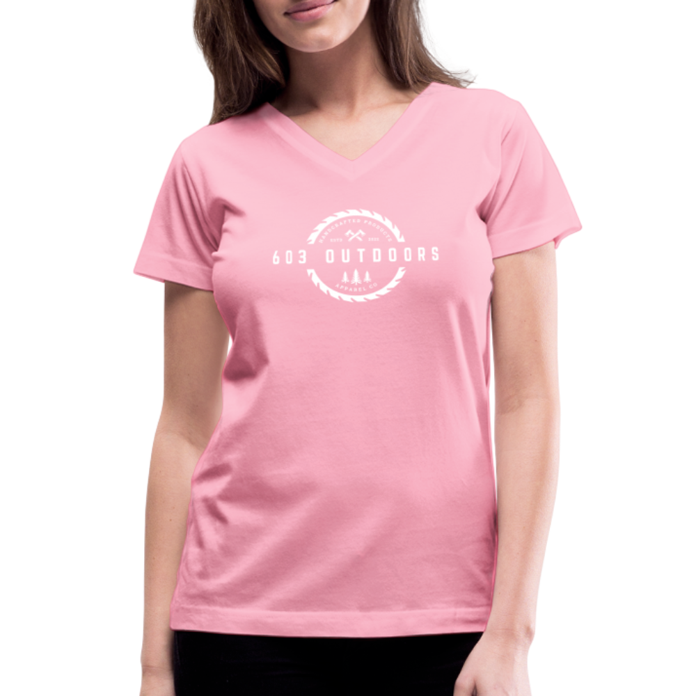 Logger V-Neck T-Shirt - pink