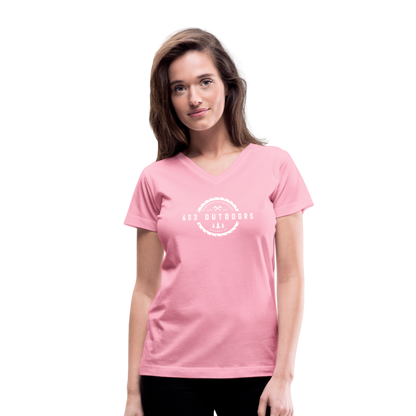 Logger V-Neck T-Shirt - pink