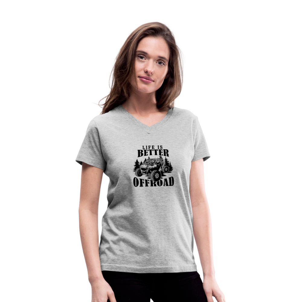 Life is Better Offroad V-Neck T-Shirt - gray
