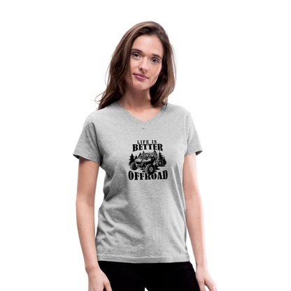 Life is Better Offroad V-Neck T-Shirt - gray