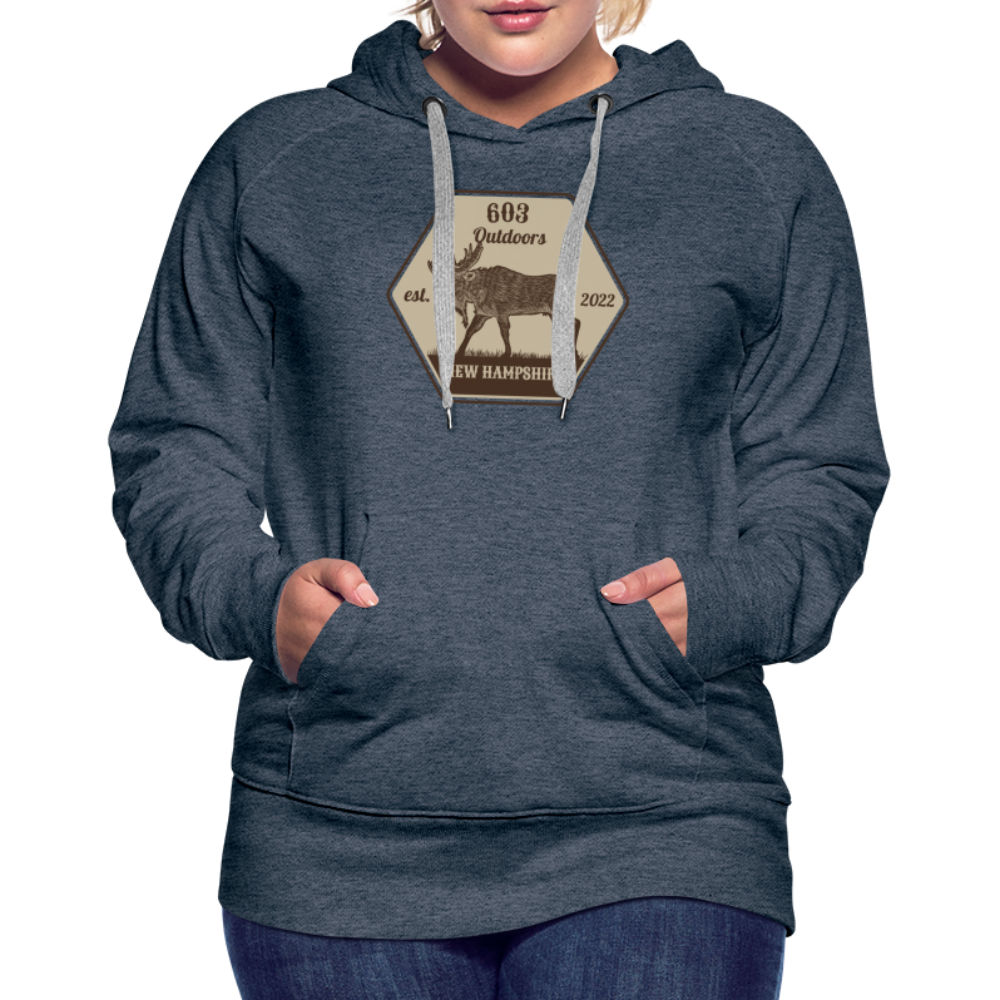 Big Classy Moose Premium Hoodie - heather denim